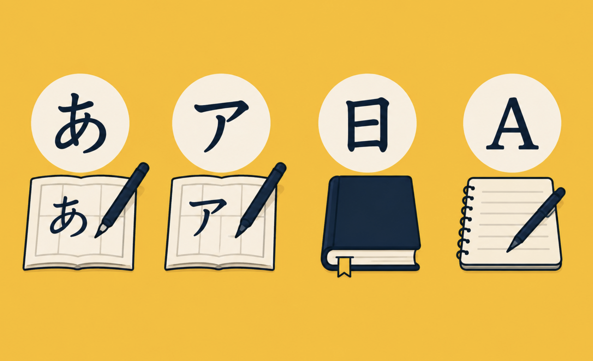 Japanese writing systems: hiragana, katakana, kanji, romaji