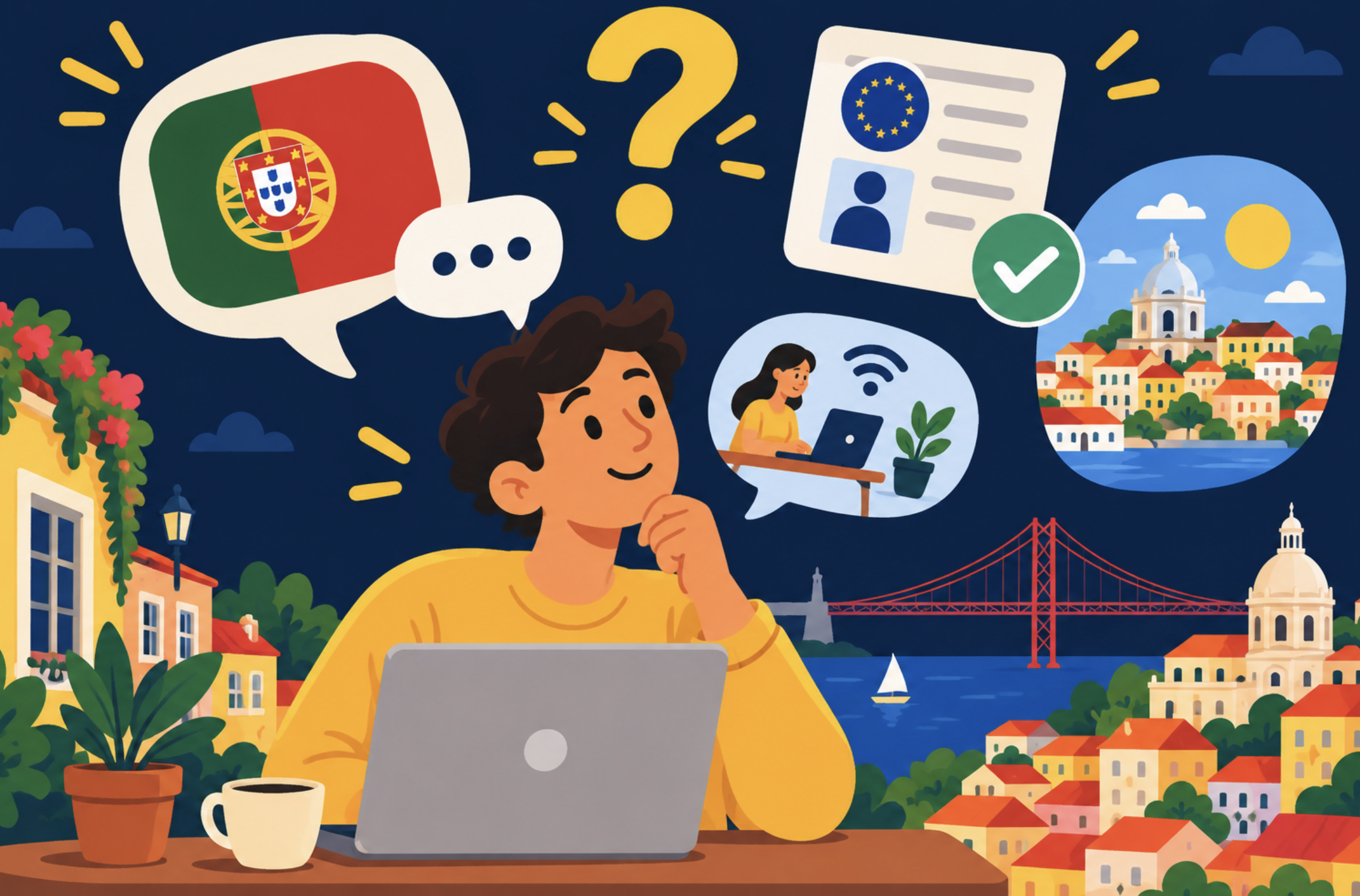 Do you need Portuguese for Portugal's digital nomad visa: what the D8 requires, and where it helps anyway