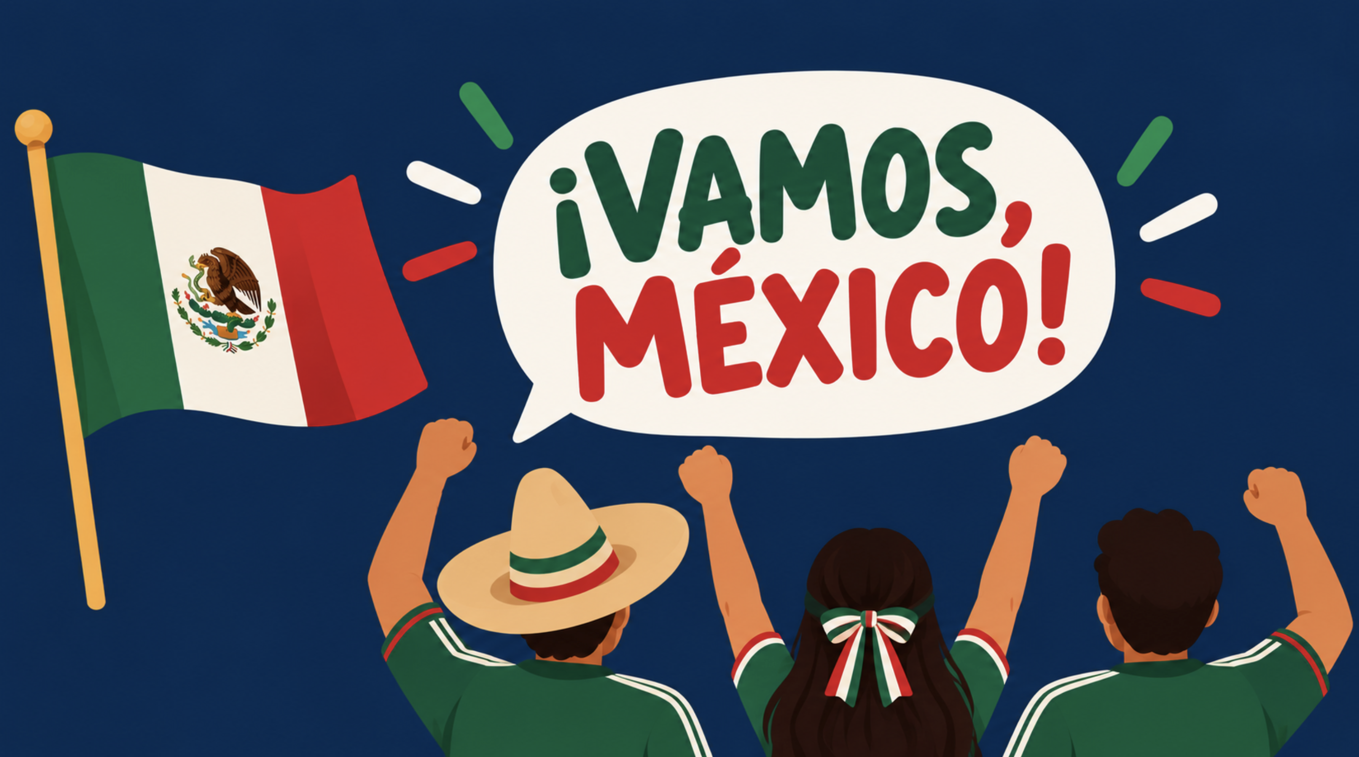 'Let's go, Mexico!' in Spanish: the cheer, the comma, and vamos vs vámonos